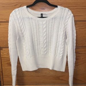 White Cable Knit Sweater